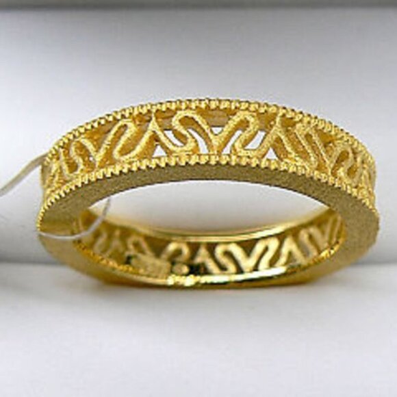 VERA WANG Signature 18K Gold over Silver Band RING - Picture 1 of 6